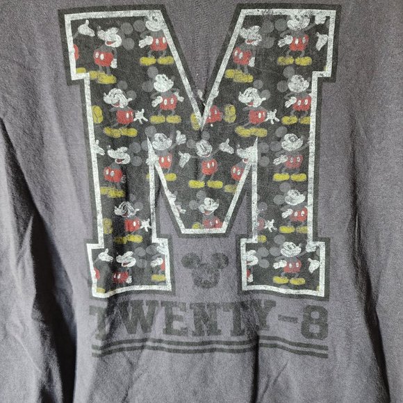 Disney Mickey Mouse 28 Womens Gray Short Sleeve Tee Shirt SZ L\ - Picture 3 of 5